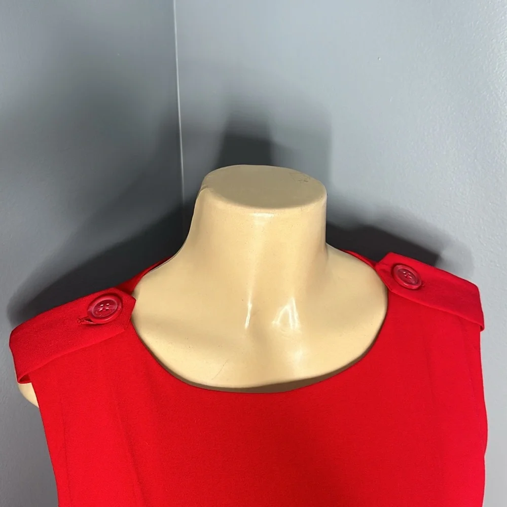 Calvin Klein red dress zipper back sleeveless size 2 - Picture 2 of 12